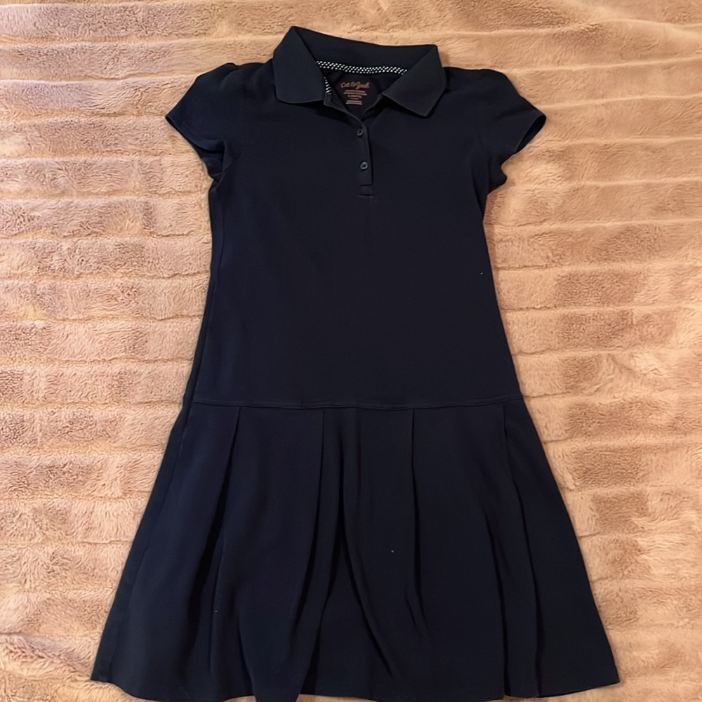 Cat and Jack Girls Uniform Dress Navy Blue size 10/12